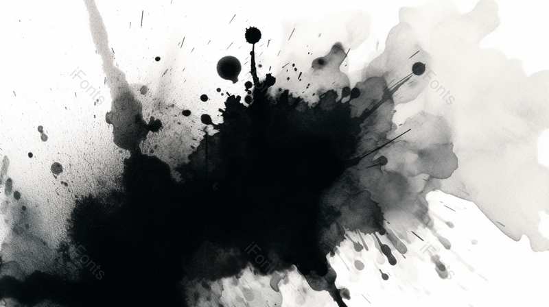 白色背景下的水墨喷溅效果,高清,摄影图,摄影图片,图片大全,摄影图免费下载